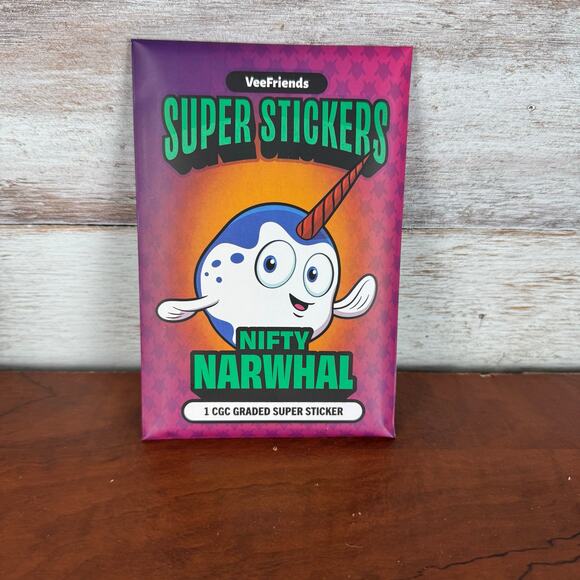 Veefriends Gift Goat #17 EXCLUSIVE CGC Graded Super Sticker-Nifty Narhwhal - Picture 1 of 5
